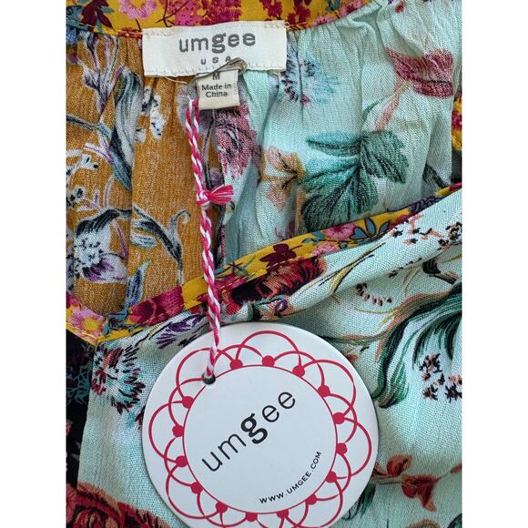 UMGEE Sunshine Honey Mixed Floral Print Babydoll Dress Sizes Medium or Large - Picture 6 of 9